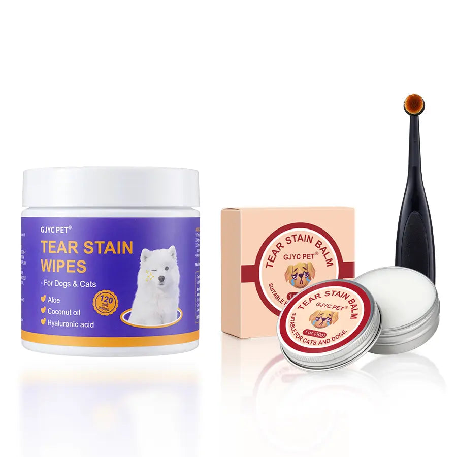 PET Pet Tear Stain Protection Cream with Professional Brush for Dog and Cat Eye Care, Natural Anti-Tear, Gentle Cleaning, Removes Tear Stains from Dogs and Cats, Remarkable Effect without Irritation