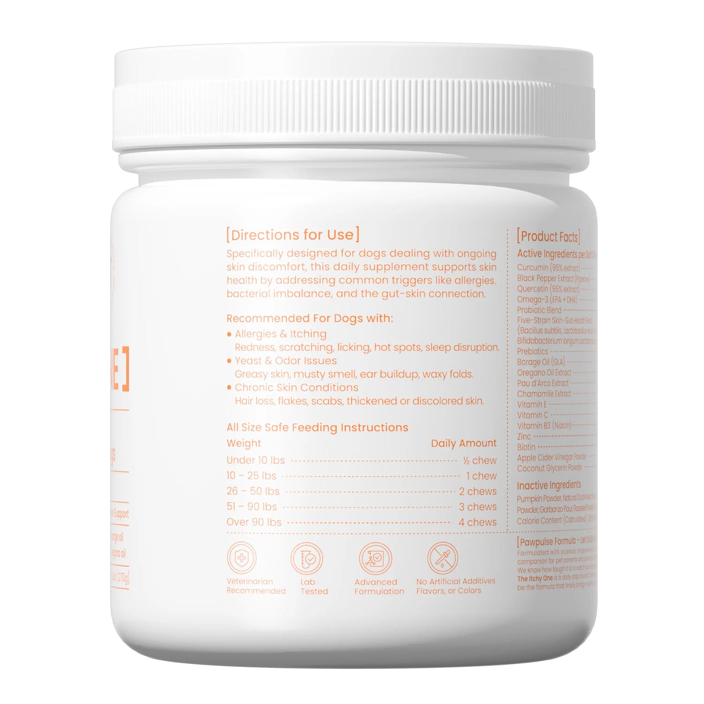 PAWPULSE FORMULA Dog Itching Skin Relief – Allergy Relief Chews for Yeast, Redness and Hotspots, Support Immune and Seasonal Allergy with Probiotics & Omega-3, 90 Chews