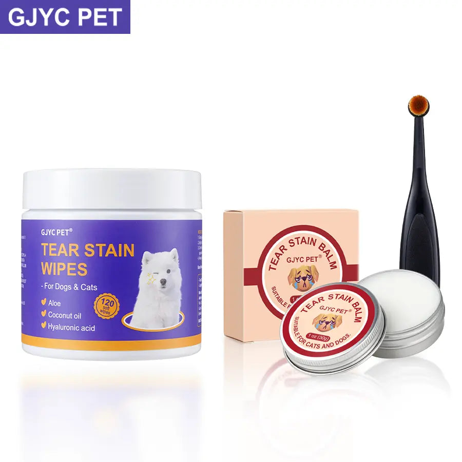 PET Pet Tear Stain Protection Cream with Professional Brush for Dog and Cat Eye Care, Natural Anti-Tear, Gentle Cleaning, Removes Tear Stains from Dogs and Cats, Remarkable Effect without Irritation