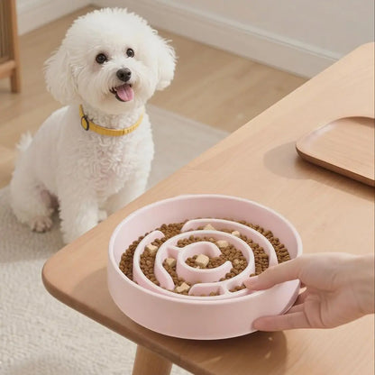 Plastic Dog Slow Feeder Bowl, Anti-Choke Design Ensures Safe Eating, Puzzle Snack Bowl Protects Neck, Pet Feeding Accessories
