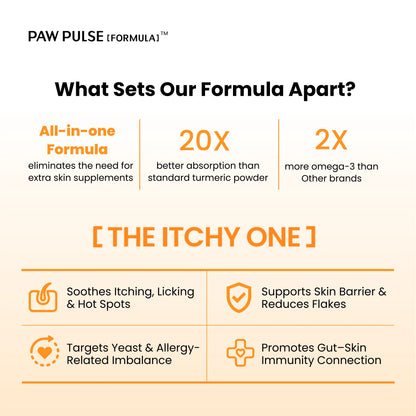 PAWPULSE FORMULA Dog Itching Skin Relief – Allergy Relief Chews for Yeast, Redness and Hotspots, Support Immune and Seasonal Allergy with Probiotics & Omega-3, 90 Chews