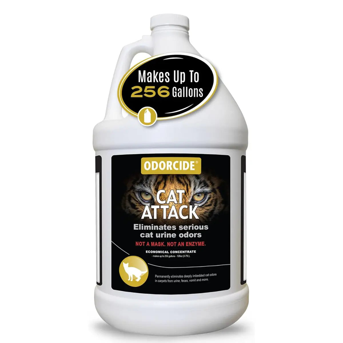 Cat Odor Remover for Carpet & Upholstery - Cat Urine Remover for Litter Box - Odorcide Cat Attack Concentrate Odor Eliminator - 16 Oz and Gallon