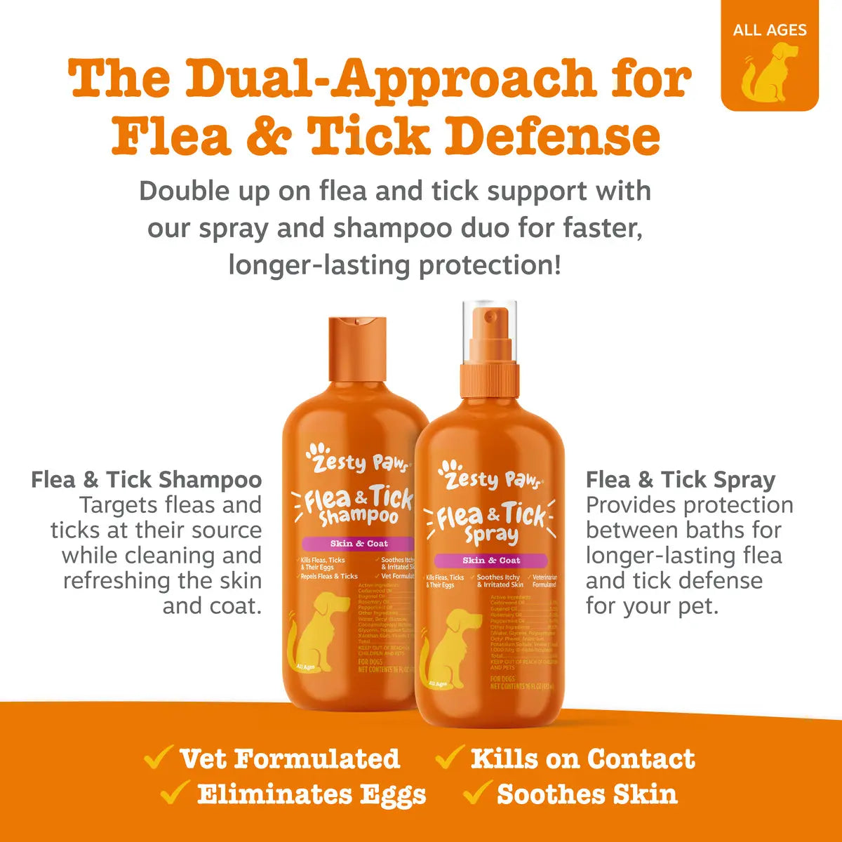 Fresh Start Pet Wash & Protect – 16 Oz Shampoo & 16 Oz Flea & Tick Spray