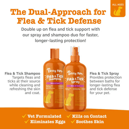 Fresh Start Pet Wash & Protect – 16 Oz Shampoo & 16 Oz Flea & Tick Spray