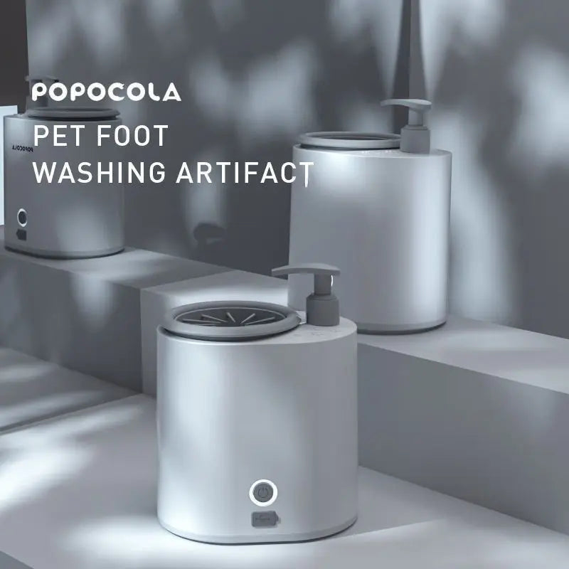 Automatic Pet Paw Cleaner and Foot Massage Device with Soft Silicone Bristles and Soap Dispenser Suitable for Small to Medium Dogs and Cats after Outdoor Walks and Muddy Play