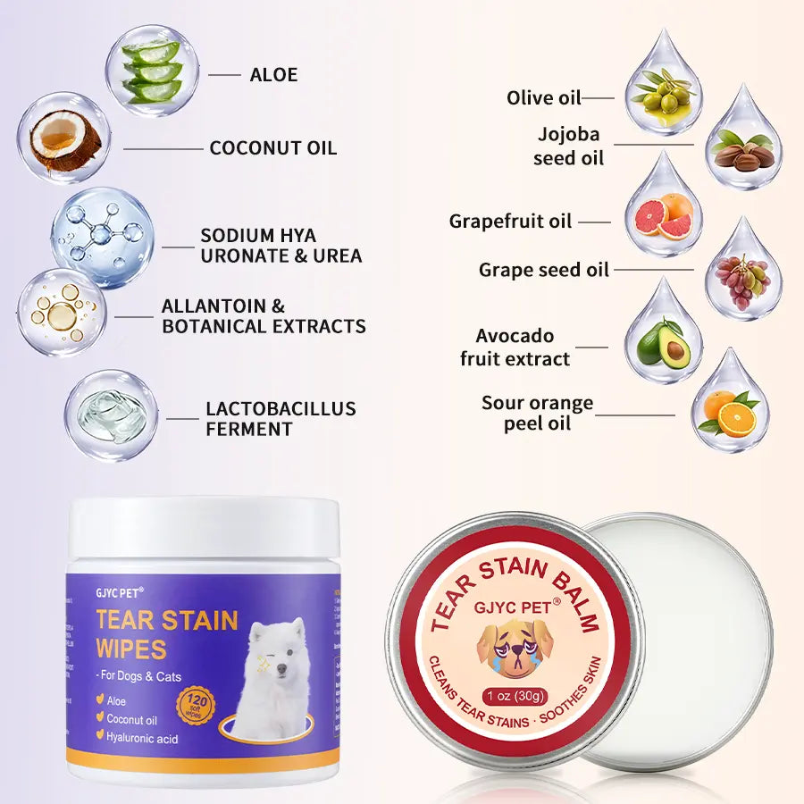 PET Pet Tear Stain Protection Cream with Professional Brush for Dog and Cat Eye Care, Natural Anti-Tear, Gentle Cleaning, Removes Tear Stains from Dogs and Cats, Remarkable Effect without Irritation