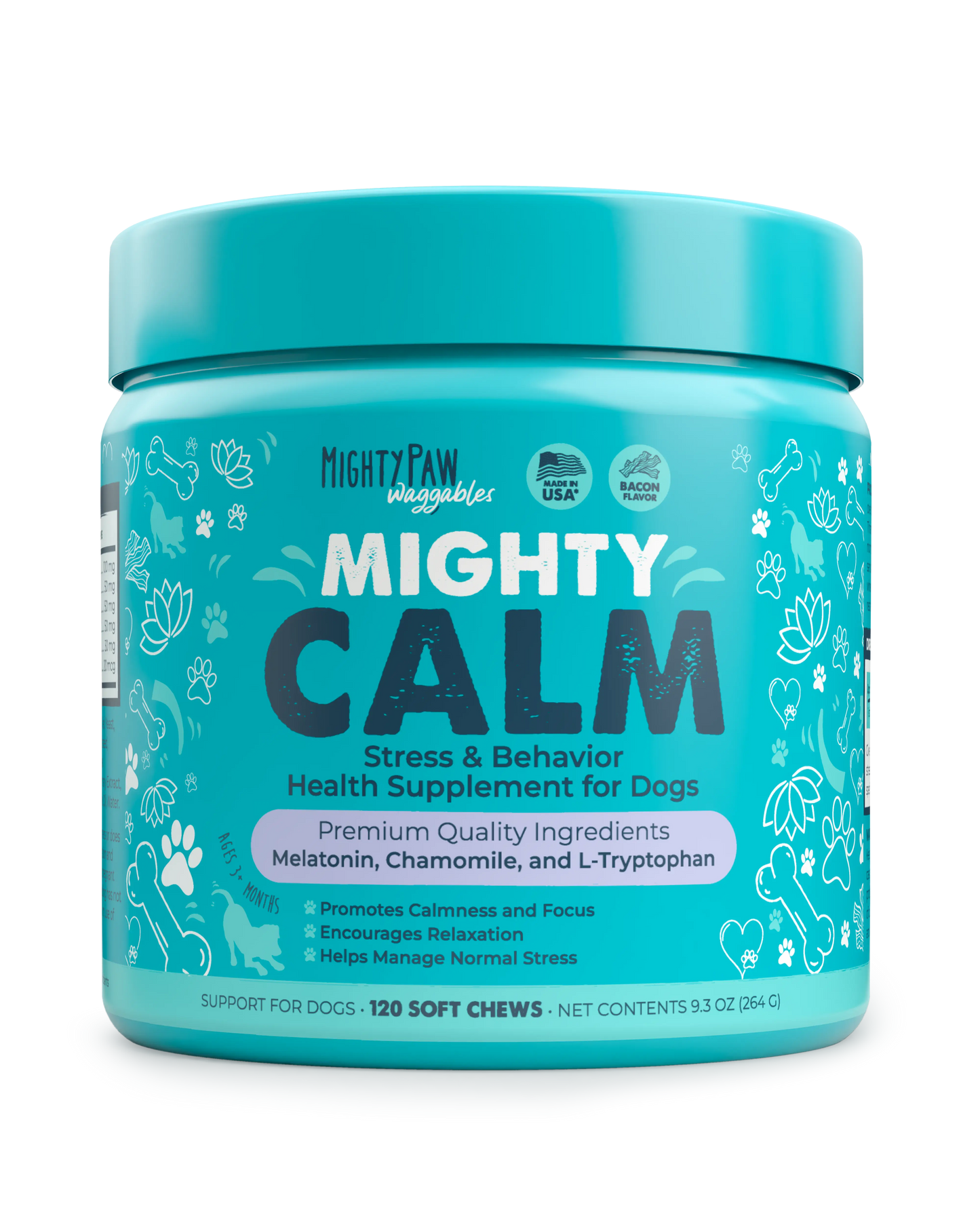Mighty Calm Chews for Dogs: Stress Relief and Calming Support Supplements