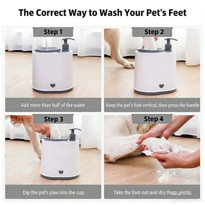Automatic Pet Paw Cleaner and Foot Massage Device with Soft Silicone Bristles and Soap Dispenser Suitable for Small to Medium Dogs and Cats after Outdoor Walks and Muddy Play