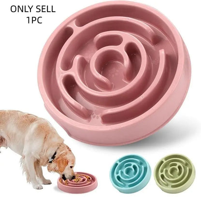 Plastic Dog Slow Feeder Bowl, Anti-Choke Design Ensures Safe Eating, Puzzle Snack Bowl Protects Neck, Pet Feeding Accessories