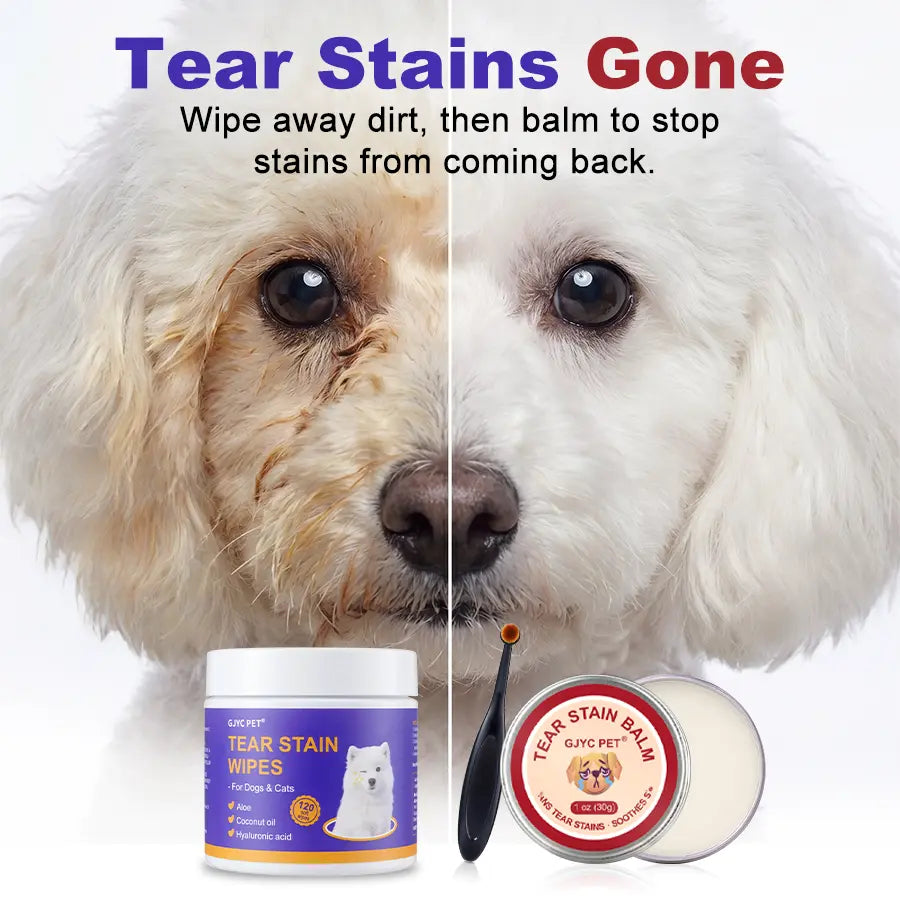 PET Pet Tear Stain Protection Cream with Professional Brush for Dog and Cat Eye Care, Natural Anti-Tear, Gentle Cleaning, Removes Tear Stains from Dogs and Cats, Remarkable Effect without Irritation