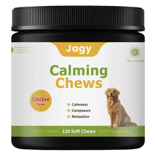 120 Natural Chicken Treats for Stress Relief & Emotional Balance, Pet Healthcare Vitamin Supplement for Dogs - Jagy Dog Calming Chews